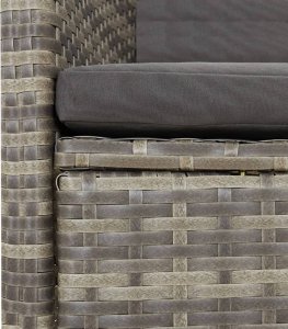 vidaXL 7-cz. zestaw mebli ogrodowych z poduszkami, szary, rattan PE 5