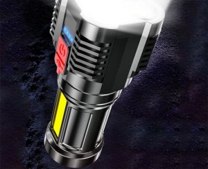 Latarka Verk Latarka akumulatorowa szperacz biwakowa led mocna wojskowa policyjna usb Latarka akumulatorowa szperacz biwakowa led mocna wojskowa policyjna usb 5