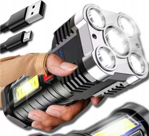 Latarka Verk Latarka akumulatorowa szperacz biwakowa led mocna wojskowa policyjna usb Latarka akumulatorowa szperacz biwakowa led mocna wojskowa policyjna usb 9