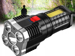 Latarka Verk Latarka akumulatorowa szperacz biwakowa led mocna wojskowa policyjna usb Latarka akumulatorowa szperacz biwakowa led mocna wojskowa policyjna usb 10