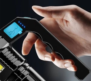 Latarka Verk Latarka akumulatorowa szperacz biwakowa led mocna wojskowa policyjna 2w1 Latarka akumulatorowa szperacz biwakowa led mocna wojskowa policyjna 2w1 2