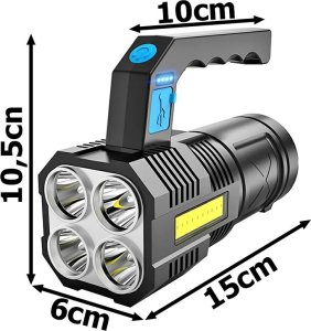 Latarka Verk Latarka akumulatorowa szperacz biwakowa led mocna wojskowa policyjna 2w1 Latarka akumulatorowa szperacz biwakowa led mocna wojskowa policyjna 2w1 3