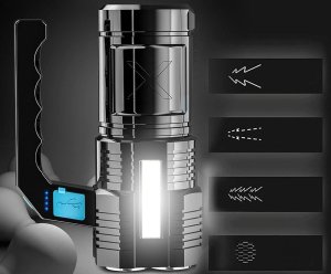 Latarka Verk Latarka akumulatorowa szperacz biwakowa led mocna wojskowa policyjna 2w1 Latarka akumulatorowa szperacz biwakowa led mocna wojskowa policyjna 2w1 5