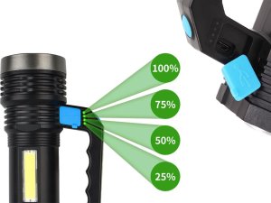 Latarka Verk Latarka akumulatorowa szperacz biwakowa led mocna wojskowa policyjna 2w1 Latarka akumulatorowa szperacz biwakowa led mocna wojskowa policyjna 2w1 9