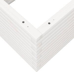 vidaXL Donica ogrodowa, biała, 110x60x46 cm, lite drewno sosnowe 8