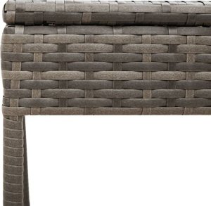 vidaXL Leżak ze stolikiem i poduszką, szary, polirattan 10