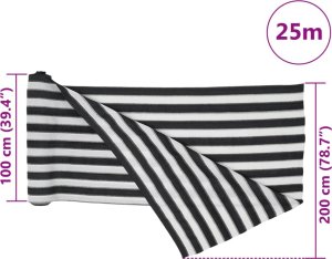 vidaXL Siatka cieniująca, antracytowo-biała, 2x25 m, HDPE, 75 g/m 8