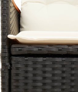 vidaXL 3-cz. zestaw mebli bistro z poduszkami, czarny, polirattan 7