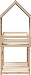 vidaXL Łóżko z piętrem i daszkiem, 80x200 cm, lite drewno sosnowe 5