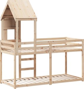 vidaXL Łóżko z piętrem i daszkiem, 80x200 cm, lite drewno sosnowe 6