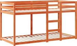 vidaXL Łóżko z piętrem i daszkiem, woskowy brąz, 90x190 cm, sosnowe 5