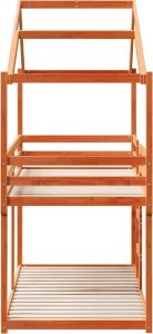 vidaXL Łóżko z piętrem i daszkiem, woskowy brąz, 90x190 cm, sosnowe 7