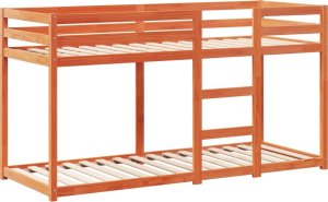 vidaXL Łóżko z piętrem i daszkiem, woskowy brąz, 80x200 cm 7