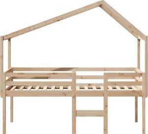 vidaXL Wysokie łóżko z dachem, 80x200 cm, lite drewno sosnowe 4