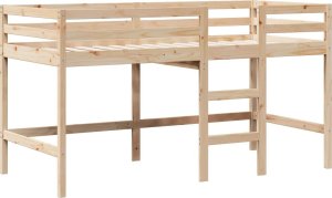 vidaXL Wysokie łóżko z dachem, 80x200 cm, lite drewno sosnowe 5