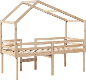vidaXL Wysokie łóżko z dachem, 80x200 cm, lite drewno sosnowe 8