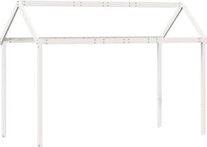 vidaXL Wysokie łóżko z dachem, białe, 90x200 cm, lite drewno sosnowe 6