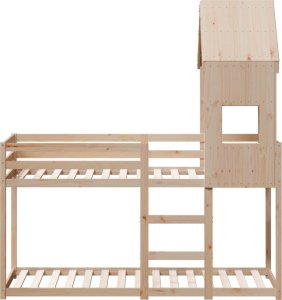 vidaXL Łóżko z piętrem i daszkiem, 90x190 cm, lite drewno sosnowe 4