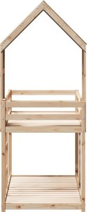 vidaXL Łóżko z piętrem i daszkiem, 90x190 cm, lite drewno sosnowe 7