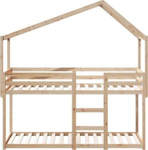 vidaXL Łóżko z piętrem i daszkiem, 90x190 cm, lite drewno sosnowe 4