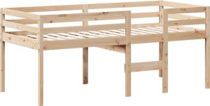 vidaXL Wysokie łóżko z dachem, 90x200 cm, lite drewno sosnowe 5