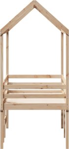 vidaXL Wysokie łóżko z dachem, 90x200 cm, lite drewno sosnowe 7