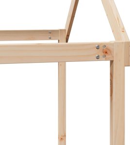 vidaXL Wysokie łóżko z dachem, 90x200 cm, lite drewno sosnowe 10