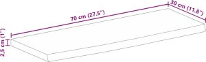 vidaXL Blat stołu, 70x30x2,5cm, naturalna krawędź, surowe drewno mango 9