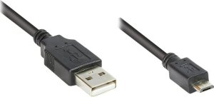 Kabel USB Alcasa USB-A - micro-B 1 m Czarny (2510-MB01) 1