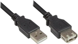 Kabel USB Alcasa USB-A - USB-A 3 m Czarny (2511-OF3S) 1