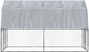 vidaXL Klatka dla ptaków, z zadaszeniem i drzwiczkami, srebrna, stal 5