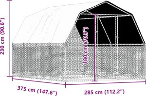 vidaXL Klatka dla ptaków, z zadaszeniem i drzwiczkami, srebrna, stal 8