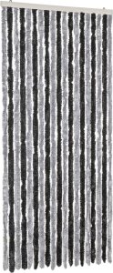 vidaXL Zasłona przeciwko owadom, szaro-czarna, 56x200 cm, szenilowa 2