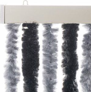 vidaXL Zasłona przeciwko owadom, szaro-czarna, 56x200 cm, szenilowa 4