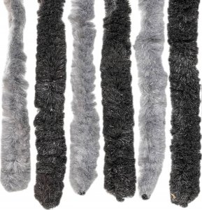 vidaXL Zasłona przeciwko owadom, szaro-czarna, 56x200 cm, szenilowa 5