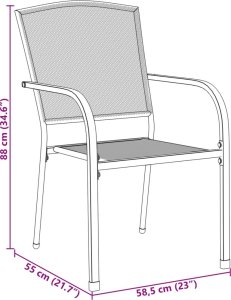 vidaXL 5-cz. zestaw z krzesłami sztaplowanymi, antracytowy, stal 11