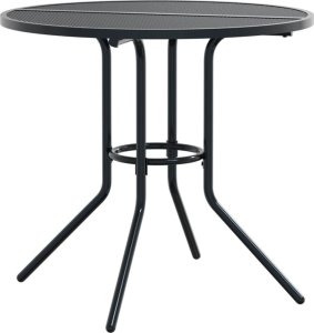 vidaXL 5-cz. zestaw z krzesłami sztaplowanymi, antracytowy, stal 3