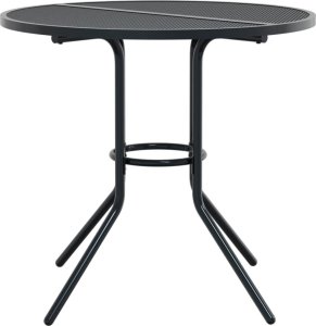 vidaXL 5-cz. zestaw z krzesłami sztaplowanymi, antracytowy, stal 5