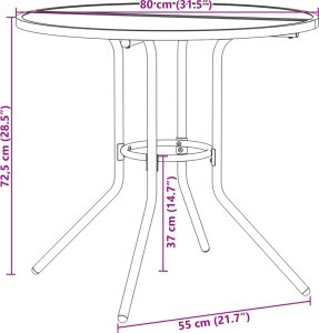 vidaXL 5-cz. zestaw z krzesłami sztaplowanymi, antracytowy, stal 10