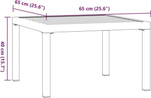 vidaXL Ogrodowy stolik kawowy, czarny, 65x65x40 cm 6
