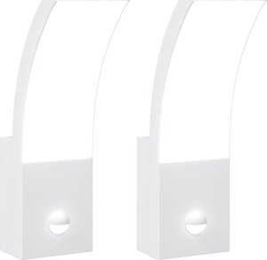 Kinkiet vidaXL Zewnętrzne kinkiety LED z czujnikami, 2 szt., białe, aluminium 2