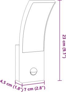 Kinkiet vidaXL Zewnętrzne kinkiety LED z czujnikami, 2 szt., białe, aluminium 9
