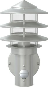 Kinkiet vidaXL Kinkiety zewnętrzne z czujnikiem ruchu, 2 szt., srebrne, stal 4