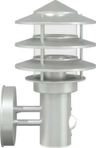 Kinkiet vidaXL Kinkiety zewnętrzne z czujnikiem ruchu, 2 szt., srebrne, stal 5