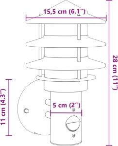 Kinkiet vidaXL Kinkiety zewnętrzne z czujnikiem ruchu, 2 szt., srebrne, stal 7