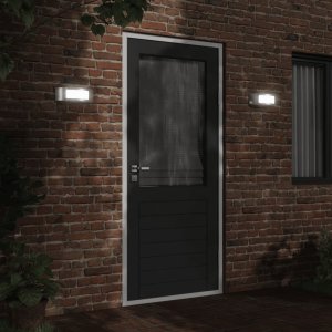 Kinkiet vidaXL Kinkiety zewnętrzne, 2 szt. srebrne, stal nierdzewna 3