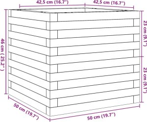 vidaXL Donica ogrodowa, 50x50x46 cm, lite drewno daglezjowe 10