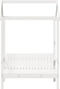 vidaXL Ławka z daszkiem, biała, 117,5x70x176,5 cm, sosnowa 4