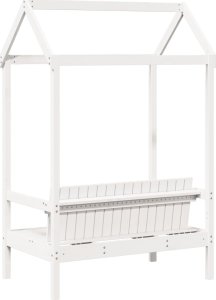 vidaXL Ławka z daszkiem, biała, 117,5x70x176,5 cm, sosnowa 6