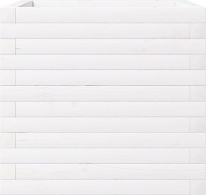 vidaXL Donica ogrodowa, biała, 50x50x46 cm, lite drewno sosnowe 5